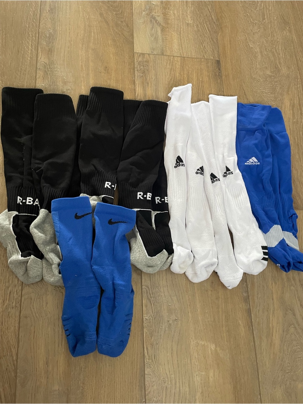 Adidas & Nike Athletic Socks Pack - Black, White, Blue